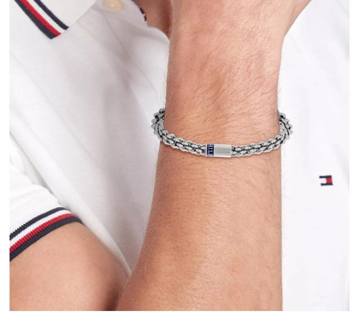 TH-2790521 עם לוגו המותג דגם INTERTWINED CIRCLES מקולקציית TOMMY HILFIGER צמיד מתכת לגבר של המותג