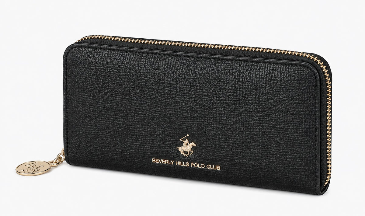 ארנק ארוך עם רוכסן היקפי מבית Beverly Hills Polo Club בצבע שחור - תמונה 1