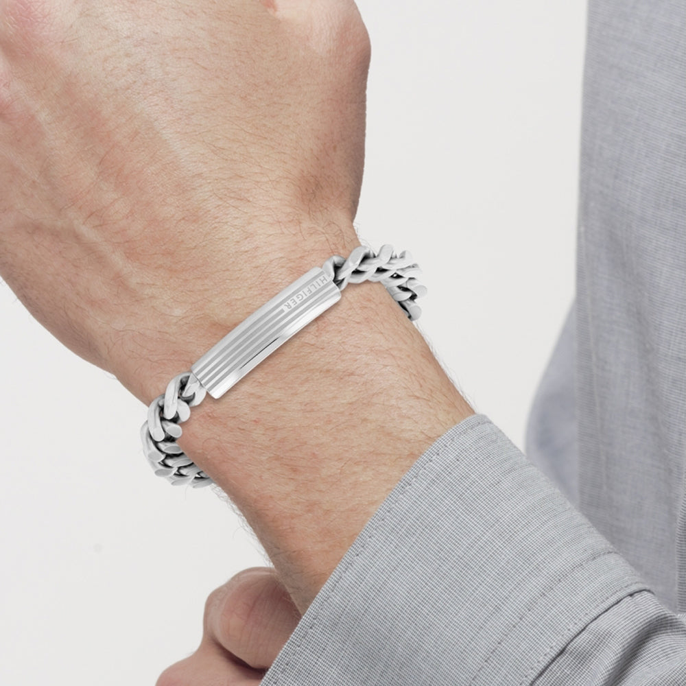 צמיד TOMMY HILFIGER לגבר מתכת גורמט מקולקצית ID BRACELET עם לוגו המותג דגם : TH-2790345