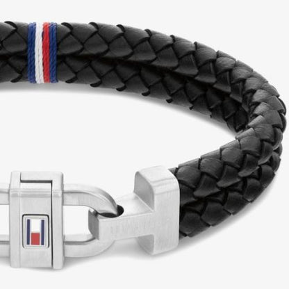 2790361 צמיד TOMMY HILFIGER לגבר עור כפול מקולקצית CARABINER עם לוגו המותג דגם