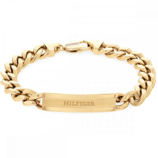 TH-2790580 עם לוגו המותג דגם CLASH מקולקציית TOMMY HILFIGER צמיד מתכת לגבר בצבע זהב של המותג