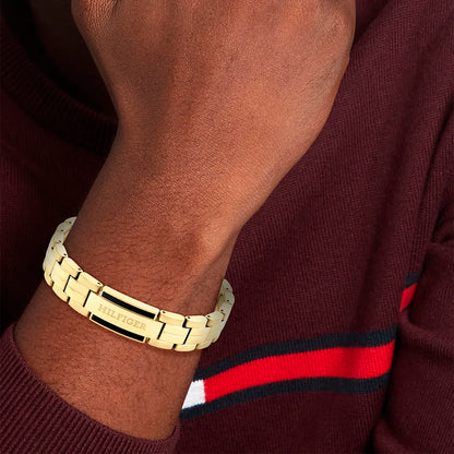 צמיד מתכת לגבר TOMMY HILFIGER מקולקציית PARKER עם לוגו המותג דגם 2790601