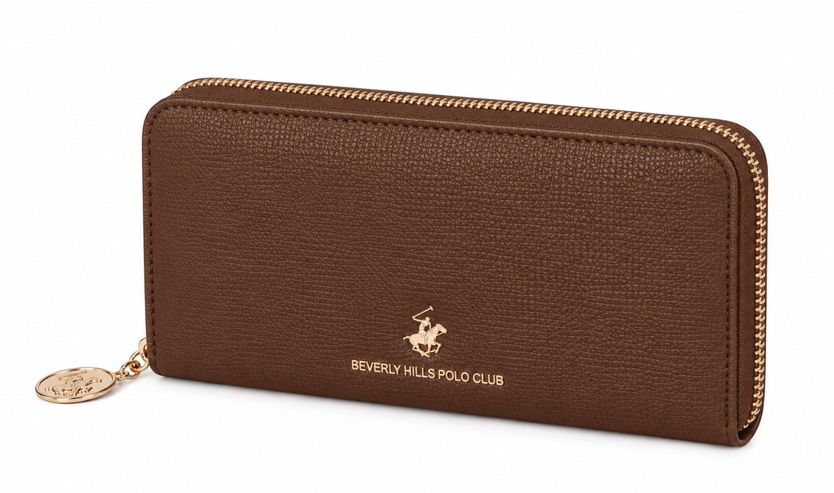 ארנק ארוך עם רוכסן היקפי מבית Beverly Hills Polo Club בצבע חום - תמונה 1