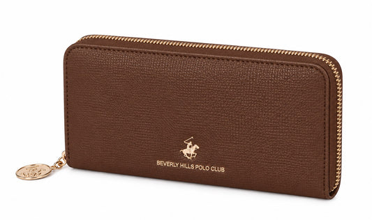 ארנק ארוך עם רוכסן היקפי מבית Beverly Hills Polo Club בצבע חום - תמונה 1