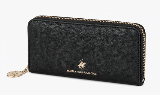 ארנק ארוך עם רוכסן היקפי מבית Beverly Hills Polo Club בצבע שחור - תמונה 1