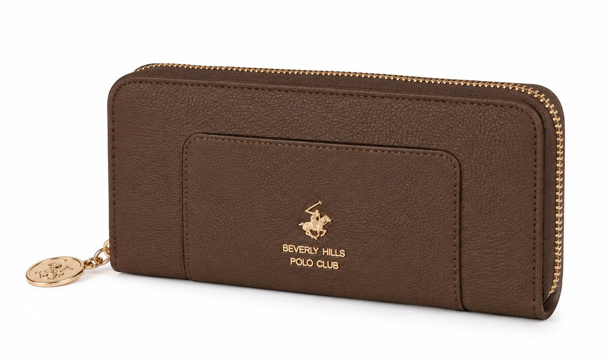 ארנק ארוך עם רוכסן היקפי מבית Beverly Hills Polo Club בצבע חום - תמונה 1